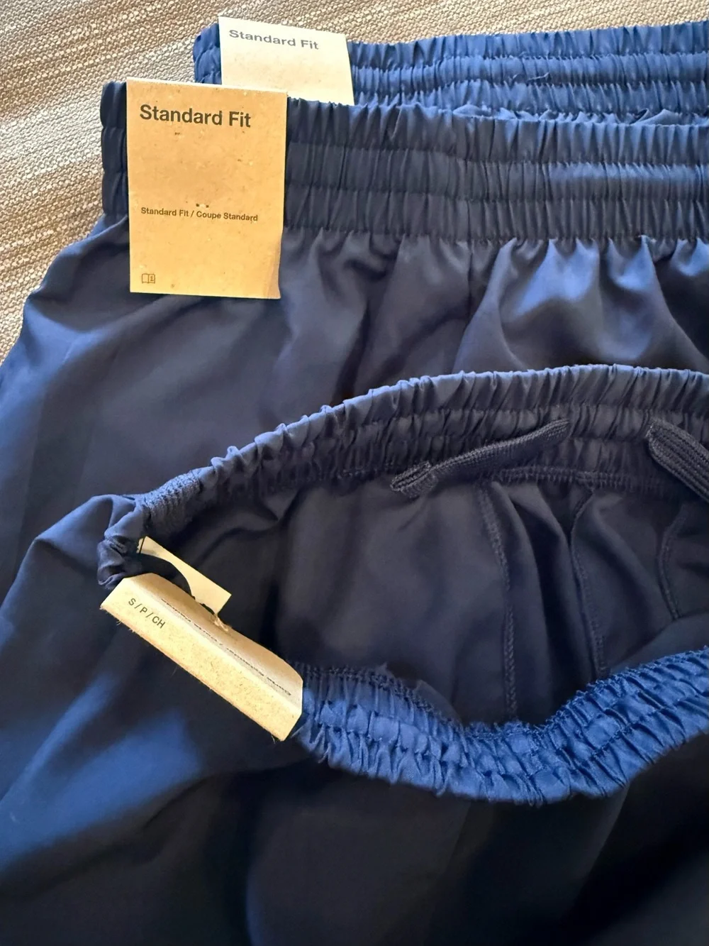 3 pairs of Nike Boys Navy Blue Athletic Shorts with Swoosh.